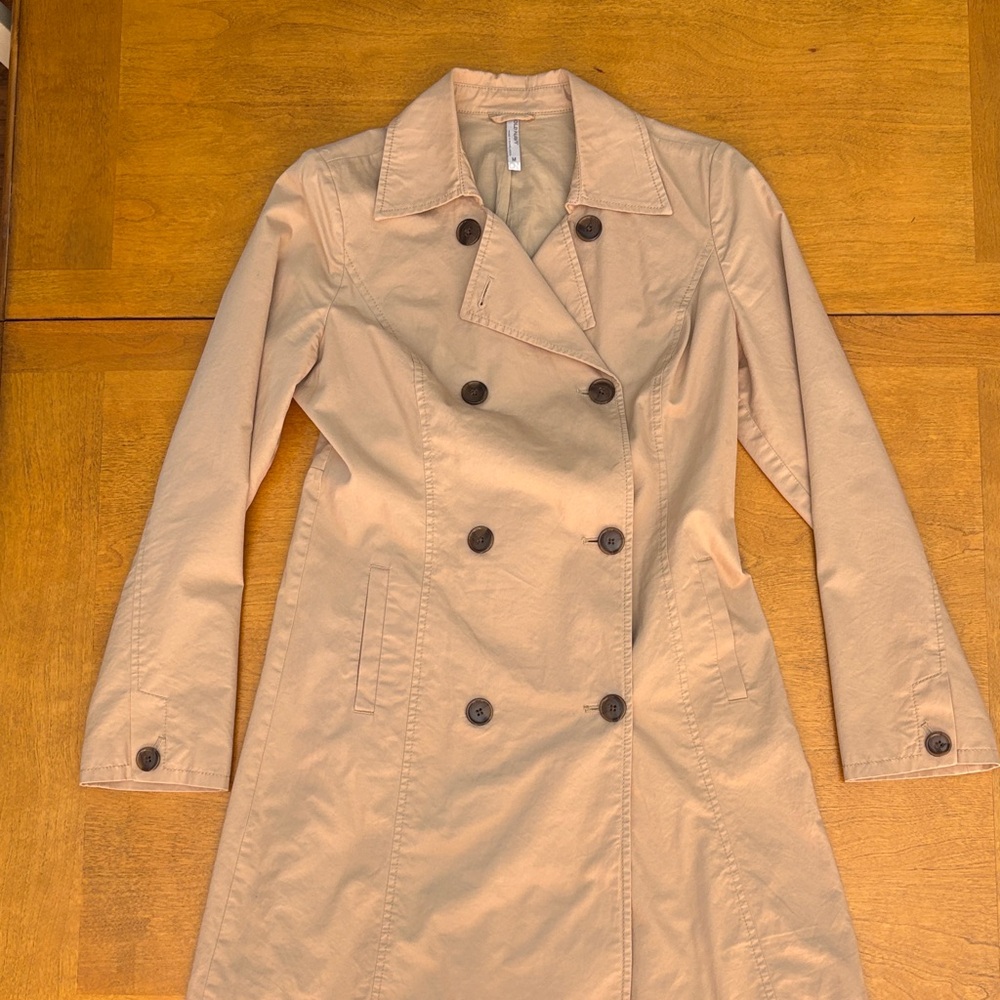 Old Navy Beige Double-Breasted Trench Coat